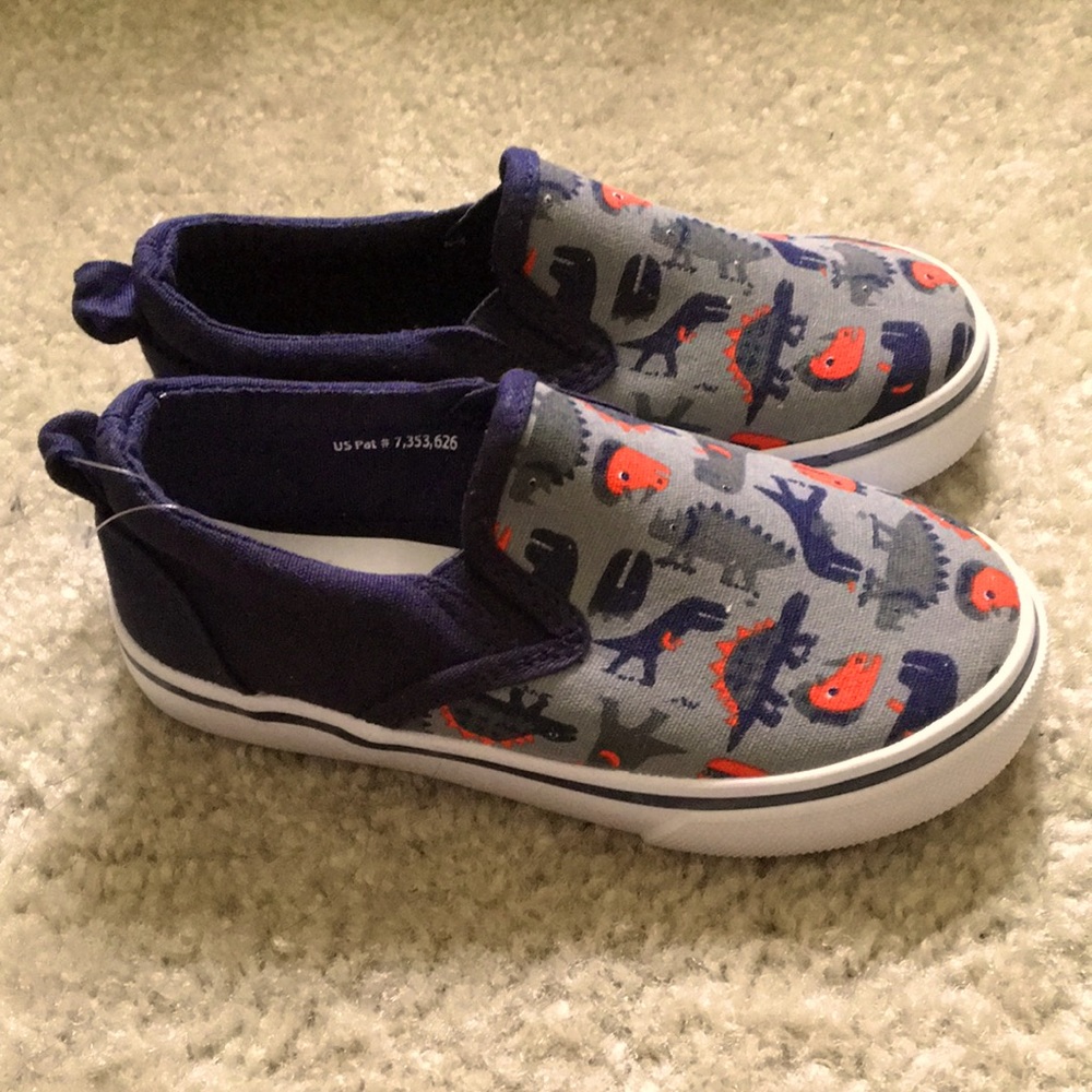 Gymboree Dino 🦕 🦖 print fabric slip shoes size 9m